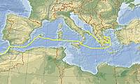 Geplante Route durchs Mittelmeer